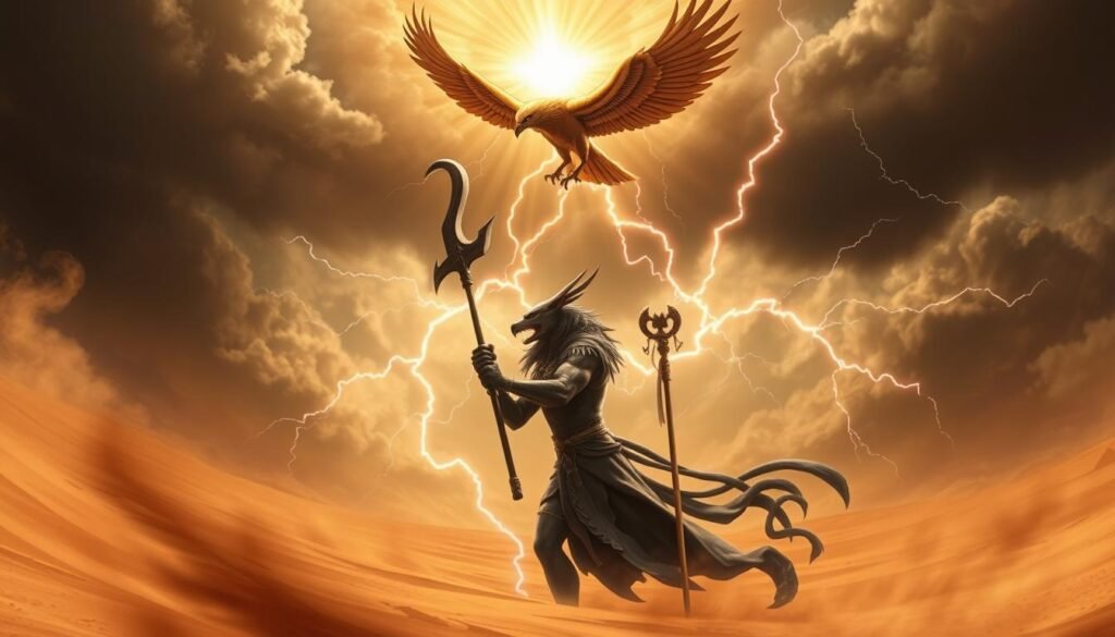 Horus and Set mythical conflict